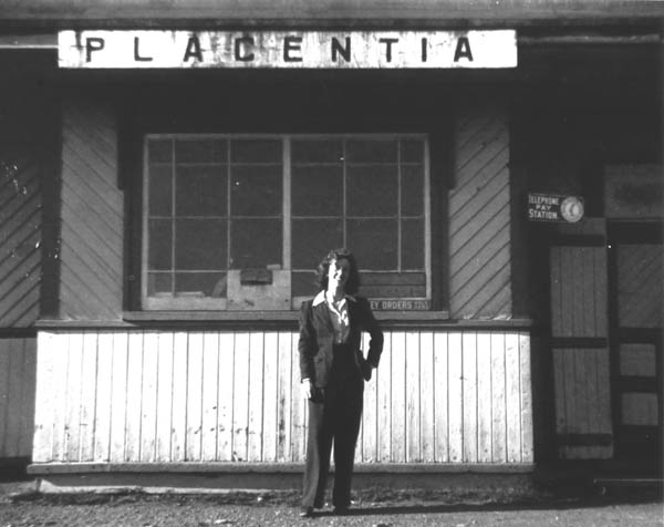 093: Anne McCarthy, age 19, at the Placentia train station. (1943)  - daughter of James McCarthy &amp;amp; Julia Reddy